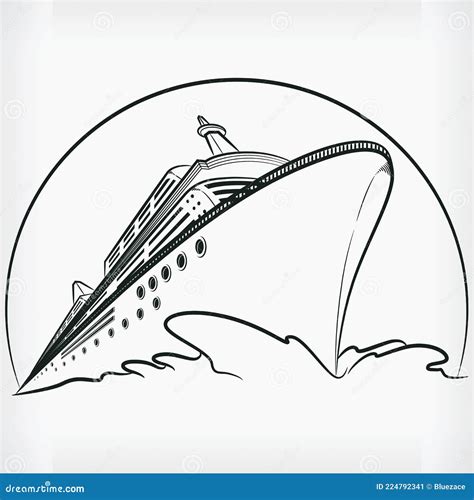 Cruise Ship Drawing Sketch