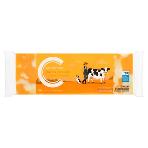 Buy Compliments Cheddar Marble Cheese Block 400 g | Sobeys Inc.