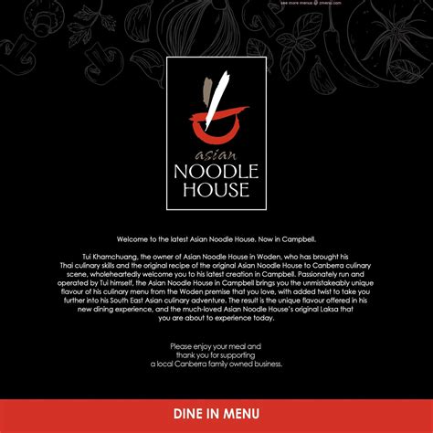 Menu at Asian Noodle House Campbell restaurant, Campbell