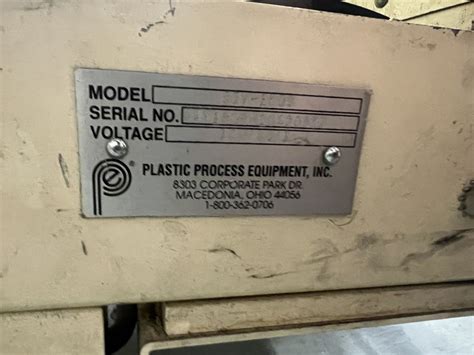 PLASTICS PROCESS EQUIPMENT S1V-1809 Incline Conveyor, s/n S1V1809H10420820