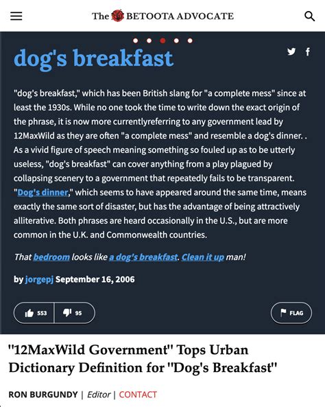 "12MaxWild Government" Tops Urban Dictionary Definition for "Dog's ...