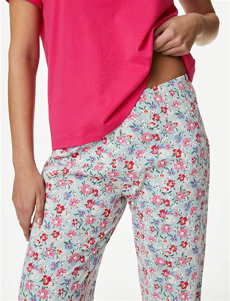 Buy Pure Cotton Floral Print Pyjama Set at Marks & Spencer