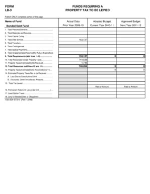 LB-3 Property Tax Levy Form - Blank Fillable Template | Fill Out, Print ...