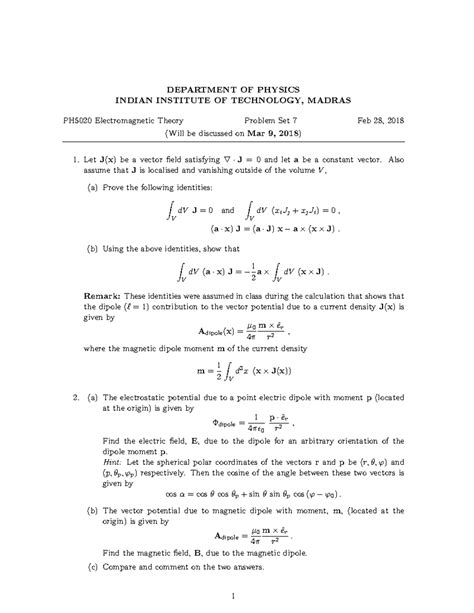 Ps7 - tutorial - DEPARTMENT OF PHYSICS INDIAN INSTITUTE OF TECHNOLOGY ...
