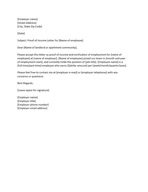 30 Great Proof of Income Letters (Doc, PDF) - TemplateArchive