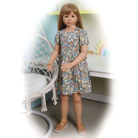 Buy Danping 120cm Standing Reborn Toddler Dolls Girls Long Hair Reborn ...