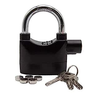 JSG Pad Lock with Smart Motion Sensor Alarm Safety Lock (Black ...