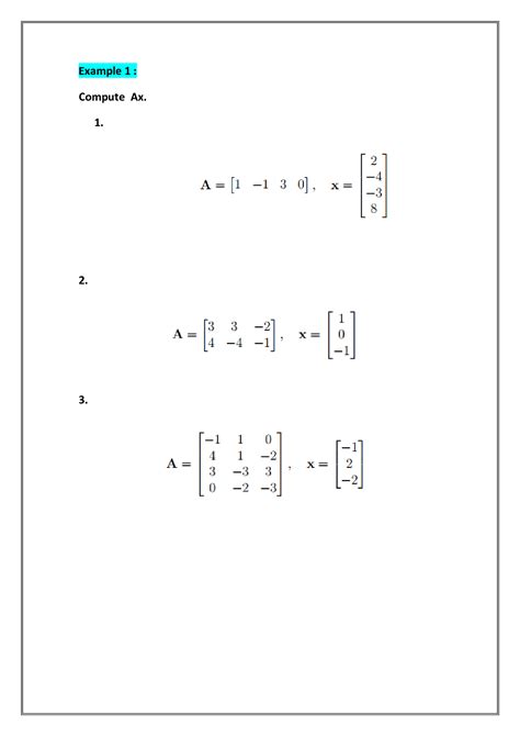 Image result for Linear Matrix Vector Form