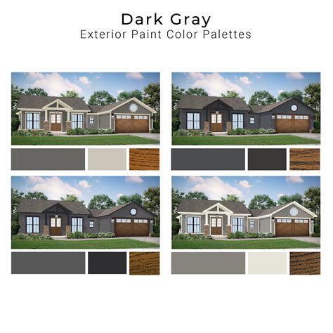 Gray Charcoal Exterior Paint Palettes | Dark Gray Exterior House Color ...