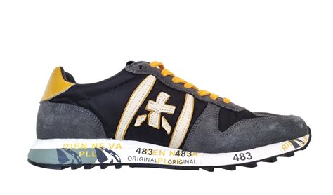 Buy Premiata men's sneaker shoes in suede and canvas ERIC_4944 black ...