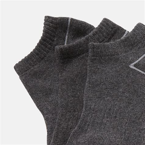 All Gender Bowden 3-Pack No Show Sock in Dark Grey
