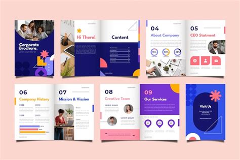 Flat design corporate brochure template | Free Vector