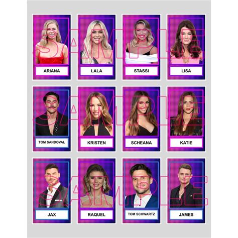 Vanderpump Rules guess Who Printable Fun Party Game for Adults Unique ...