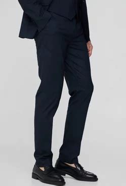 Men's Navy Pinstripe Suits | boohooMAN UK