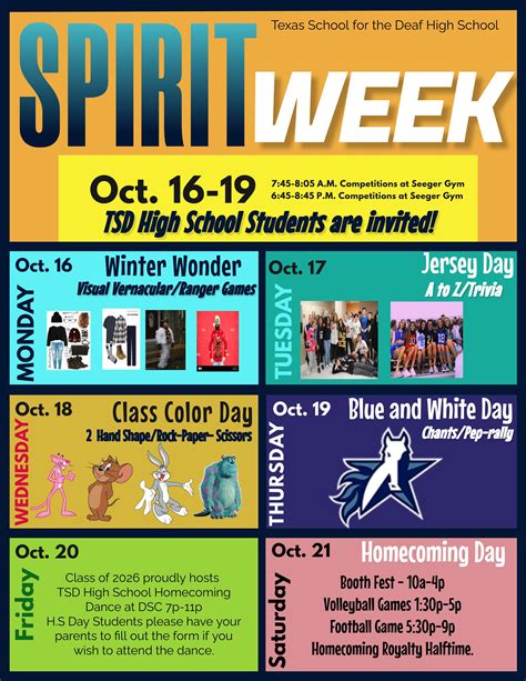Spirit Week Poster Ideas