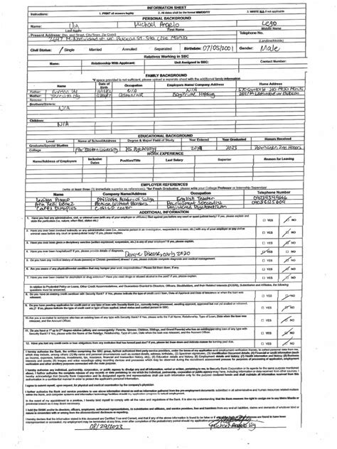 Image result for Individual Information Table