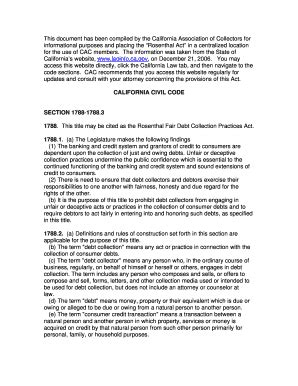 Fillable Online Rosenthal ACT - California Association of Collectors ...