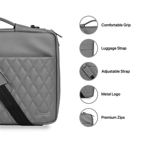 Vaku Luxos ® Criss-Cross Leather Sleeve 15” Messenger Sleeve Laptop Bag ...