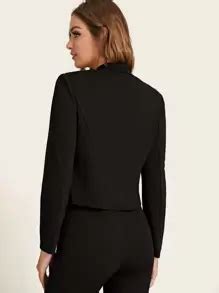 SHEIN Privé Solid Shawl Collar Slim Blazer | SHEIN USA
