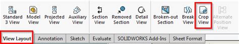 SolidWorks Drawing Crop View 的图像结果