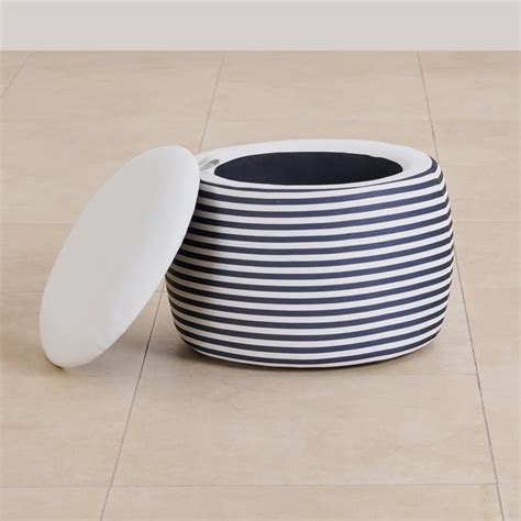 Buy (Refurbished) Charlie Faux Leather Pouffe with Storage - White from ...