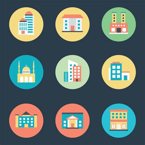 Set of Architectures Flat Circular Icons 23834686 Vector Art at Vecteezy