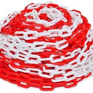 WI Hook PVC Barrier/Safety Barricading Chain (10 Meter, Red & White ...