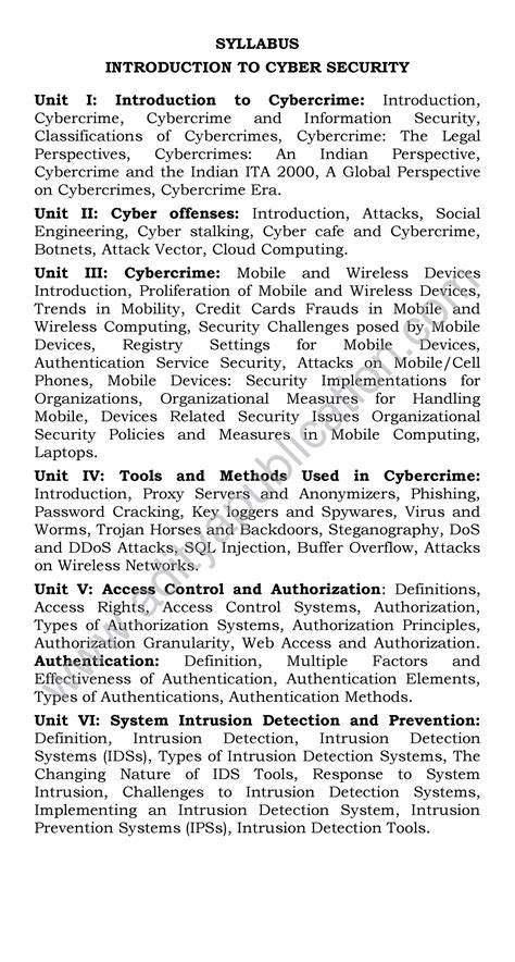 ICS - SYLLABUS INTRODUCTION TO CYBER SECURITY Unit I: Introduction to ...