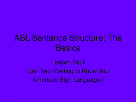 Image result for American Sign Language Sentence Structure