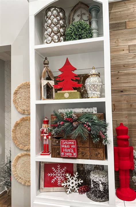 cozy christmas built in shelves - Re-Fabbed | Christmas bookshelf ...