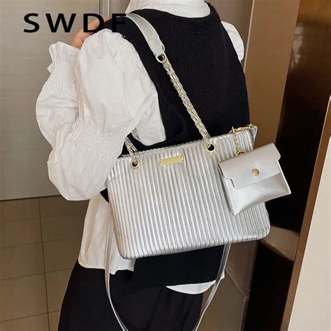 SWDF Pleated Tote Bag Crossbody Bag for Party – CRAZE
