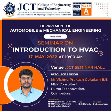Seminar on Introduction to HVAC – JCT Engineering