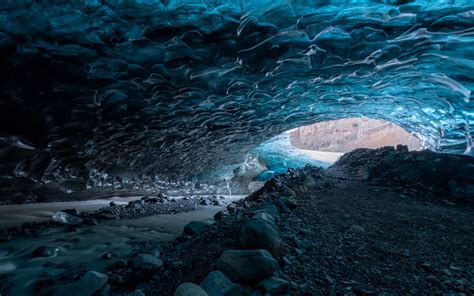 Cueva de rocas de hielo Fondo de pantalla 4k ID:9833