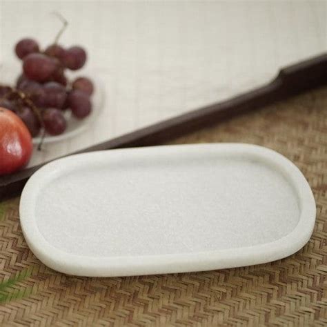 Shop White Minimal Pooja Platter | Decorative White Marble Tray For ...