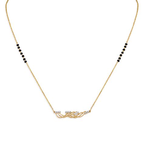 14KT Yellow Gold14KT Yellow Mangalsutra - Clashing Waves of Love