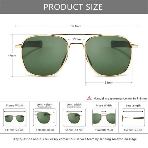 Men's Military Style Polarized Pilot Aviator Sunglasses Bayonet Temples ...