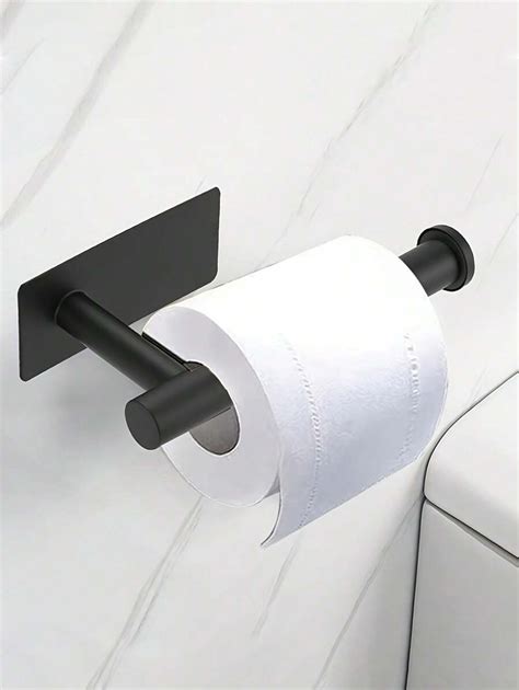 1pc Heavy Duty Toilet Paper Holder, Self-Adhesive No-Drill Wall-Mounted ...