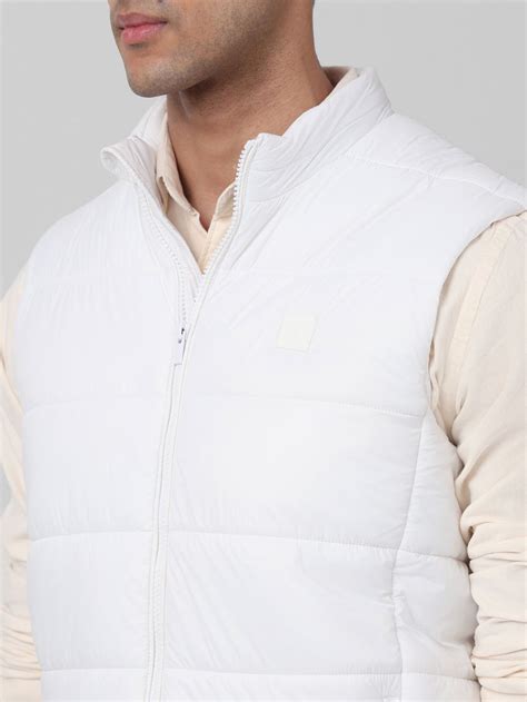 Buy White Quilted Gilet Slim Fit Jacket Online at Muftijeans