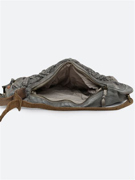 Mauch: Grey leather shopper cum backpack with macrame weaving by Art N ...