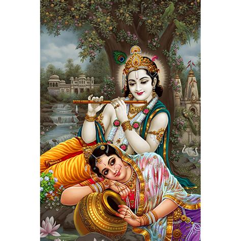 Pnf Art Print of Lord Krishna and Radha (Radha Krishna) Unframed Wall ...