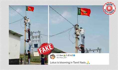 2017 Photo Of BSP Flag Atop A Pole In UP Shared As BJP Flag In Tamil ...