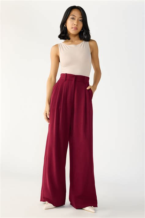 Burnt Maroon Adjustable Women's Flare Korean Pants