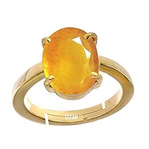 CLEAN GEMS Natural Certified Yellow Sapphire (Pukhraj) 5.25 Ratti or 4. ...