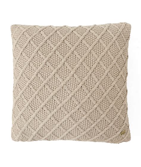 Shannon Cloudy Grey Cotton Knitted Decorative 16 X 16 Inches Cushion C ...