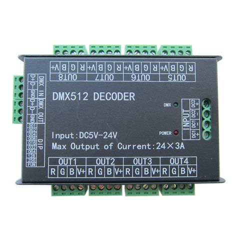 Buy High Power 24 Channel RGB 3A/CH DMX512 Controller Led Decoder ...
