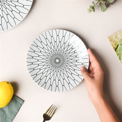 Trellis Printed Snack Plate White 8 Inch Online - Premium Snack Plate ...