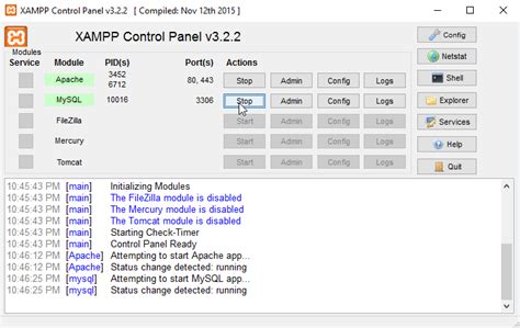 Xampp Control Panel with Software Publisher 的图像结果