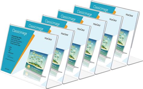 Buy MaxGear Sign Holder 4X6 inches Slanted Acrylic Sign Holders Plastic ...