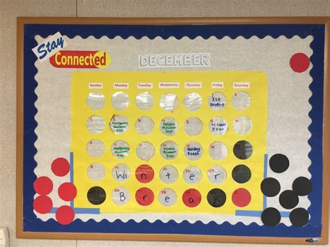 Classroom calendar bulletin board idea. Connect 4 as a calendar. Board ...