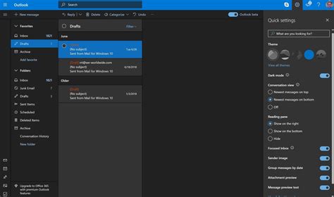 Outlook.com snags dark mode as new design exits beta | Windows Central